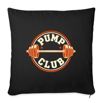 Pump Club – Langhantel Retro-Abzeichen - Sofakissenbezug 45 x 45 cm - Schwarz - Vorne
