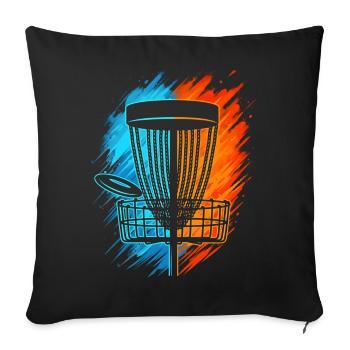 Disc Golf Discgolf Männer Jungen Kinder - Sofakissenbezug 45 x 45 cm - Schwarz - Vorne