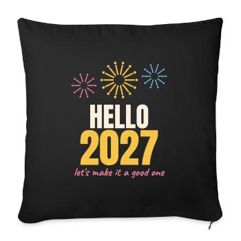 Hallo 2027 - Sofakissenbezug 45 x 45 cm - Schwarz - Vorne