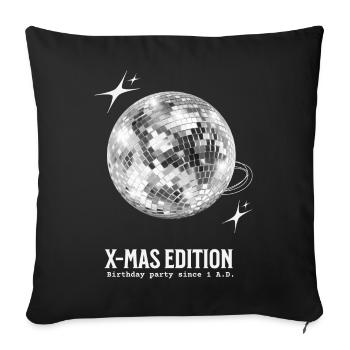 Discokugel Weihnachtsfeier Disco Party Xmas Jesus - Sofakissenbezug 45 x 45 cm - Schwarz - Vorne
