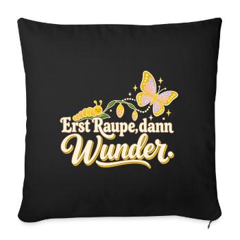Schmetterling Raupe Transformation Naturfreund - Sofakissenbezug 45 x 45 cm - Schwarz - Vorne