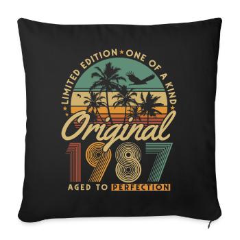 Original 1987 Jahrgang Geburtstag Retro Geschenk - Sofakissenbezug 45 x 45 cm - Schwarz - Vorne