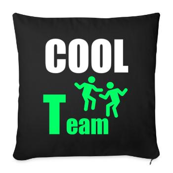 Cooles Team: Neon Green Duo - Sofakissenbezug 45 x 45 cm - Schwarz - Vorne