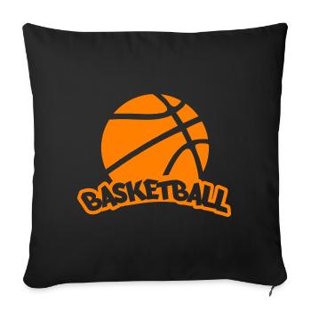 Basketball Logo Orange Druck - Sofakissenbezug 45 x 45 cm - Schwarz - Vorne