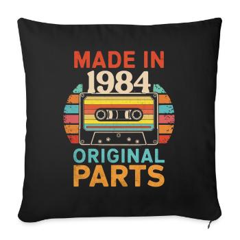 1984 Geburtstag Original 90er 80er Kassettenband Retro - Sofakissenbezug 45 x 45 cm - Schwarz - Vorne