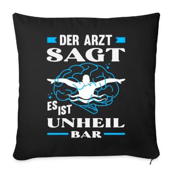 Schwimmsport Schwimmer Spruch Geschenk - Sofakissenbezug 45 x 45 cm - Schwarz - Vorne
