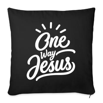Einweg-Jesus-christlicher Glaube - Sofakissenbezug 45 x 45 cm - Schwarz - Vorne