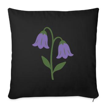 Glockenblume Blumen botanisch Pflanze Geschenkidee - Sofakissenbezug 45 x 45 cm - Schwarz - Vorne