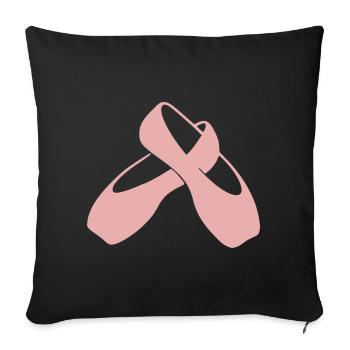 Ballettschuhe Ballett Geschenk Ballerina - Sofakissenbezug 45 x 45 cm - Schwarz - Vorne