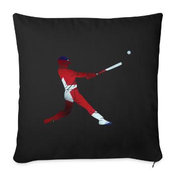 Baseball Geschenk Schlagmann USA Baseballspieler - Sofakissenbezug 45 x 45 cm - Schwarz - Vorne
