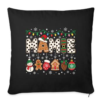 Weihnachts-Oma-Party Feiertag Oma Familie - Sofakissenbezug 45 x 45 cm - Schwarz - Vorne
