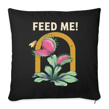 Feed Me Karnivorische Blütenkunst - Sofakissenbezug 45 x 45 cm - Schwarz - Vorne