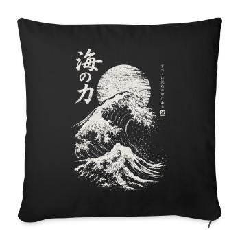 Japanese Great Wave – Japanese Art - Sofakissenbezug 45 x 45 cm - Schwarz - Vorne