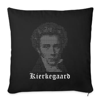 Kierkegaard Porträt-Halbton - Sofakissenbezug 45 x 45 cm - Schwarz - Vorne