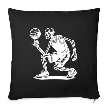 Basketball Skelett Halloween Grab Spieler Team - Sofakissenbezug 45 x 45 cm - Schwarz - Vorne