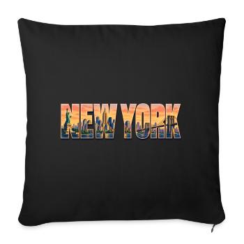 New-York-33cm - Sofakissenbezug 45 x 45 cm - Schwarz - Vorne