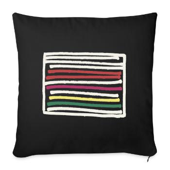 Abstrakt Minimal - Rechteck Linien / Farben Kunst - Sofakissenbezug 45 x 45 cm - Schwarz - Vorne