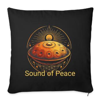 Handpan - Sound of Peace spirituell Esoterik Yoga - Sofakissenbezug 45 x 45 cm - Schwarz - Vorne