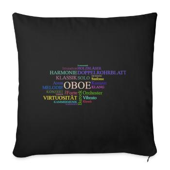 Oboe Wortwolke Klassik Orchester Oboist Oboistin - Sofakissenbezug 45 x 45 cm - Schwarz - Vorne