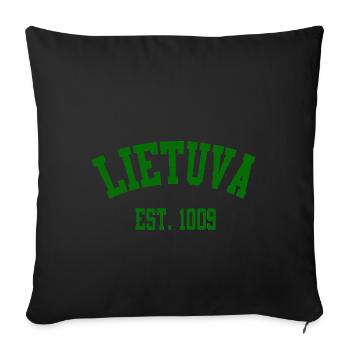 Lietuva Vintage Est.1009 - Sofakissenbezug 45 x 45 cm - Schwarz - Vorne