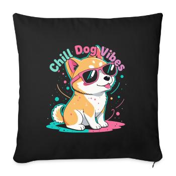 Chill Dog Vibes Corgi - Sofakissenbezug 45 x 45 cm - Schwarz - Vorne