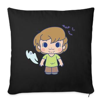 Scooby-Doo X Gokko Shaggy Mit Fledermäusen - Sofakissenbezug 45 x 45 cm - Schwarz - Vorne