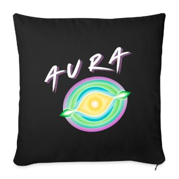 Aura - Regenbogen Aura  - Sofakissenbezug 45 x 45 cm - Schwarz - Vorne