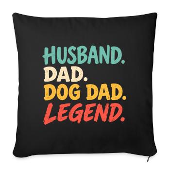 Hundepapa-Geschenk für stolze Hundeliebhaber - Sofakissenbezug 45 x 45 cm - Schwarz - Vorne