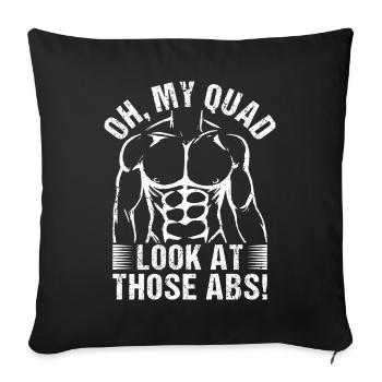 Gym Junkies Oh My Quad Calisthenics Fitness - Sofakissenbezug 45 x 45 cm - Schwarz - Vorne