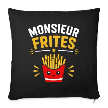 Monsieur Frites Pop Art - Sofakissenbezug 45 x 45 cm - Schwarz - Vorne
