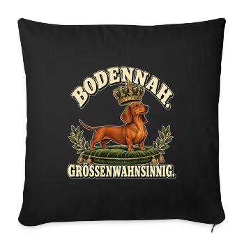 Königshund Großenwahnsinn - Sofakissenbezug 45 x 45 cm - Schwarz - Vorne