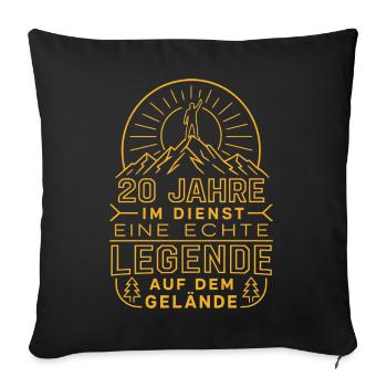 Dienstjubiläum 20 Jahre Arbeit - Sofakissenbezug 45 x 45 cm - Schwarz - Vorne