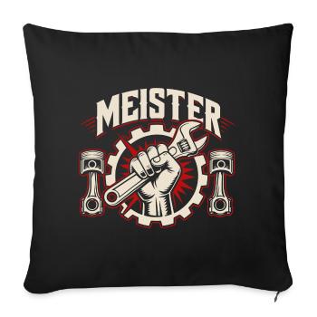 KFZ Meister Meisterprüfung bestanden - Sofakissenbezug 45 x 45 cm - Schwarz - Vorne