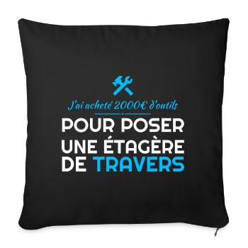 DIY-Werkzeuge Schief Schief - Sofakissenbezug 45 x 45 cm - Schwarz - Vorne