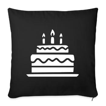Geburtstagskuchen mit Kerzen Geschenk Geburtstag - Sofakissenbezug 45 x 45 cm - Schwarz - Vorne