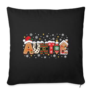 Familienfeier der Tante Weihnachten - Sofakissenbezug 45 x 45 cm - Schwarz - Vorne