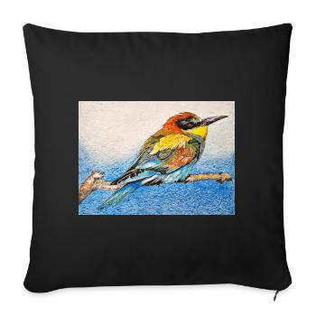 Vogel - Bienenfresser II. - Sofakissenbezug 45 x 45 cm - Schwarz - Vorne
