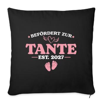 Schwangerschaftsankündigung Befördert Tante 2027 - Sofakissenbezug 45 x 45 cm - Schwarz - Vorne
