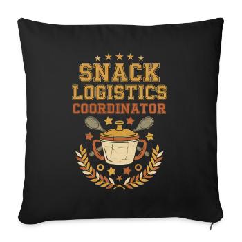 Snack Logistikkoordinator - Sofakissenbezug 45 x 45 cm - Schwarz - Vorne