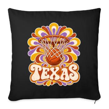 Texas Hoop Psychedelische Blüten - Sofakissenbezug 45 x 45 cm - Schwarz - Vorne