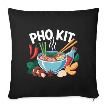 Pho Kit Lustige Vietnamesische Essensliebhaber - Sofakissenbezug 45 x 45 cm - Schwarz - Vorne