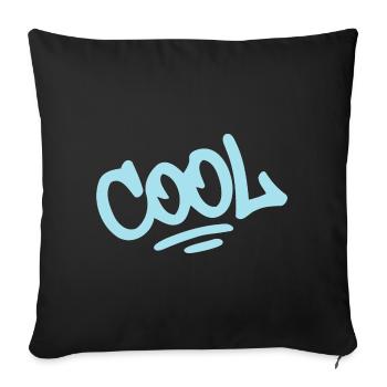 COOL Pastel Blue Graffiti - Sofakissenbezug 45 x 45 cm - Schwarz - Vorne