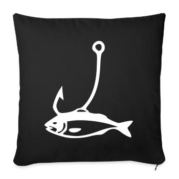 Hakenfisch Silhouette - Sofakissenbezug 45 x 45 cm - Schwarz - Vorne