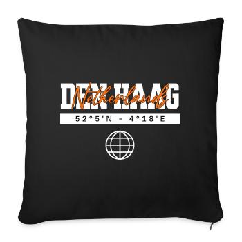 Den Haag Niederlande Koordinaten Reise Souvenir - Sofakissenbezug 45 x 45 cm - Schwarz - Vorne