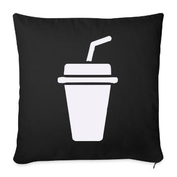 ToGo Becher Icon - Sofakissenbezug 45 x 45 cm - Schwarz - Vorne