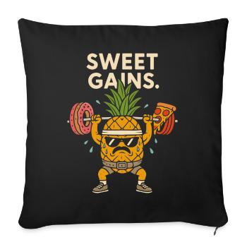 Sweet gains - Sofakissenbezug 45 x 45 cm - Schwarz - Vorne