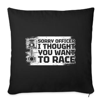 Sorry Officer Car lover car guy mechanic - Sofakissenbezug 45 x 45 cm - Schwarz - Vorne
