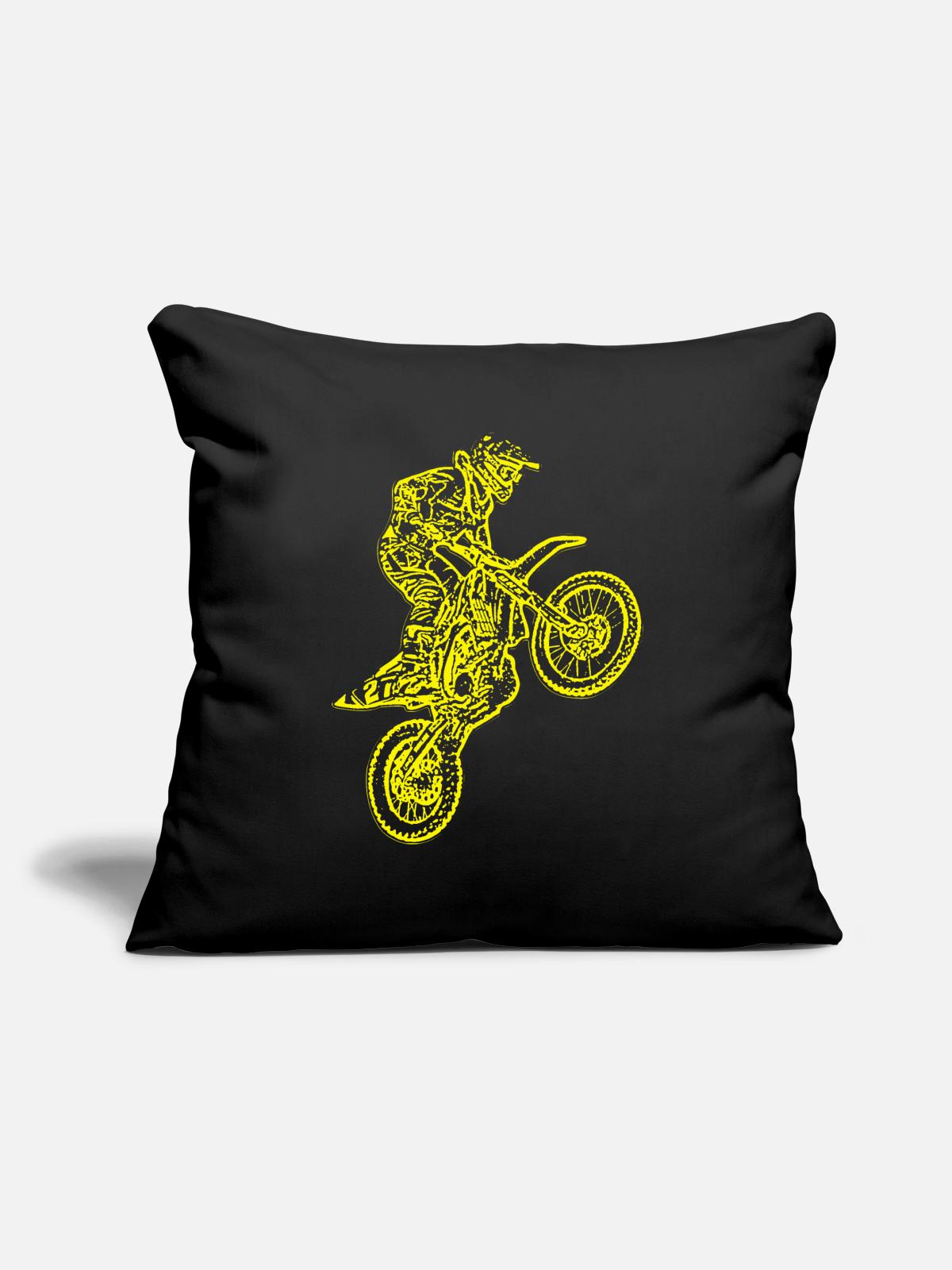 enduro - Sofakissenbezug 45 x 45 cm - Schwarz - Vorne
