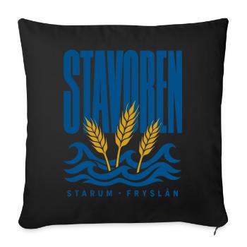 Stavoren Starum Friesland Weizen und Wellen - Sofakissenbezug 45 x 45 cm - Schwarz - Vorne