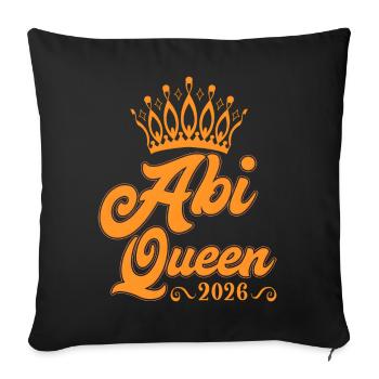 Abiturienten Queen Abiturientin - Sofakissenbezug 45 x 45 cm - Schwarz - Vorne